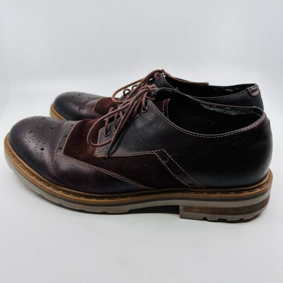 Clarks Mens Leather Upper Wingtip Dress Shoes Brown US 9.5 Lace-Up Office Formal - Picture 7 of 16
